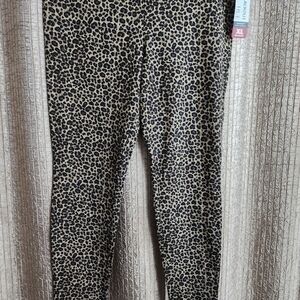 HUE Kids Animal Print Leggings - Black and Tan